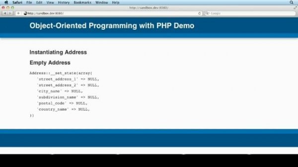 Instantiating of a class - PHP programming Online Tutorials