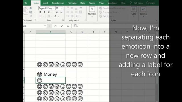 Create an emoticon drop-down field in Microsoft Excel смотреть онлайн