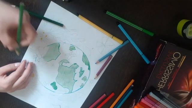 Рисую к 22 апреля // ДЕНЬ ЗЕМЛИ // Самый легкий рисунок смотреть онлайн