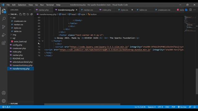 Basic Banking System | The Spark Foundation | Web Development Task | GRIP | Web Development Project смотреть онлайн