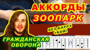 ЗООПАРК Аккорды ? ГРАЖДАНСКАЯ ОБОРОНА ♪ Разбор песни на гитаре ♫ Гитарный бой для начинающих