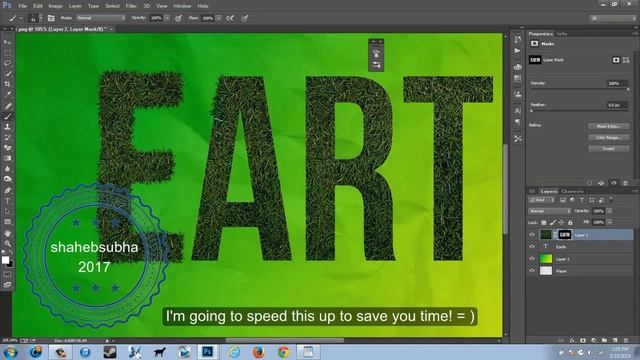Realistic Grass Text Effect Photoshop Tutorial смотреть онлайн