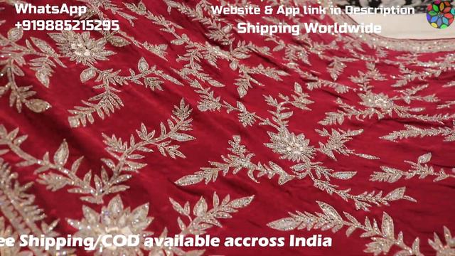 AR-1376 "The Mahogany Red" Premium Bridal Saree||Pure Crepe Fabric||Crystals||Zardozi||Dabka Work смотреть онлайн