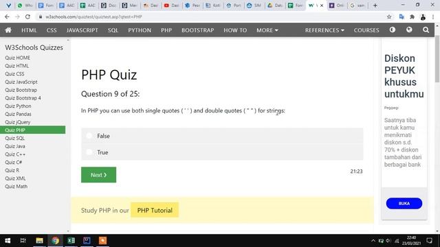 Pembahasan Soal Latihan Quiz PHP di web w3school смотреть онлайн