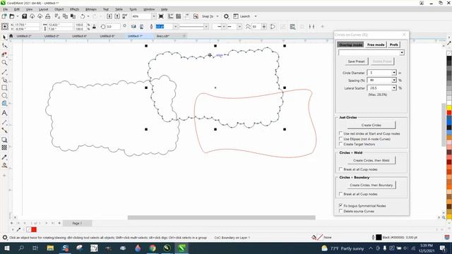 Corel Draw Tips & Tricks Circles on Curved lines MACRO Part 9 boundary смотреть онлайн