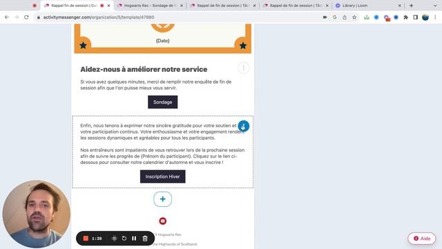 Créer et automatiser un rappel de fin de session personnalisable смотреть онлайн
