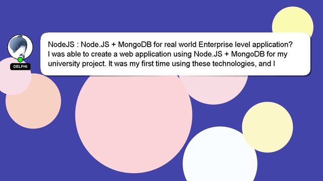 NodeJS : Node.JS + MongoDB for real world Enterprise level application? смотреть онлайн