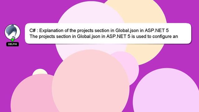 C# : Explanation of the projects section in Global.json in ASP.NET 5 смотреть онлайн