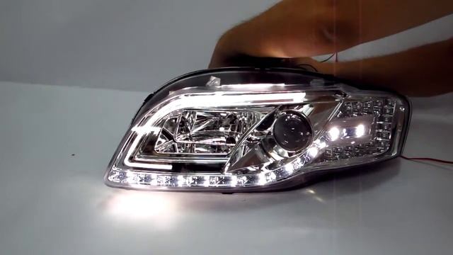 CrazyTheGod A4/S4 2005-2008 B7 Projector LED R8 HEADLIGHT w/Amber Chrome for AUDI смотреть онлайн