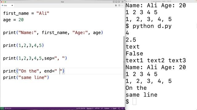 print Function | Python Tutorial смотреть онлайн