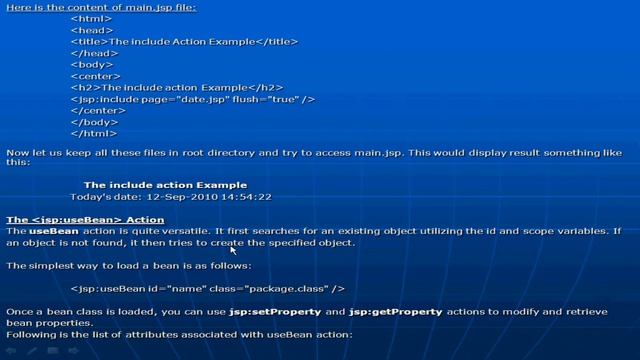 Java Advanced JSP actions part1 and Bean component-Lesson-20 смотреть онлайн