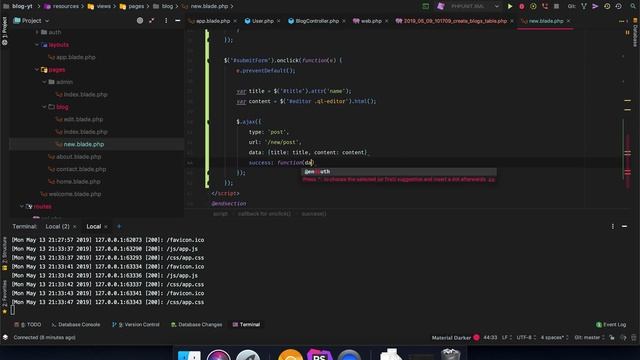 #Laravel: How to make a blog part 9 | Post data via AJAX смотреть онлайн