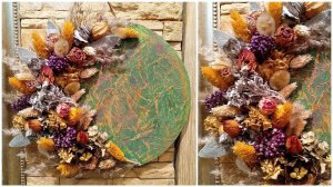 Красивая идея настенного декора. Панно из сухоцветов своими руками.