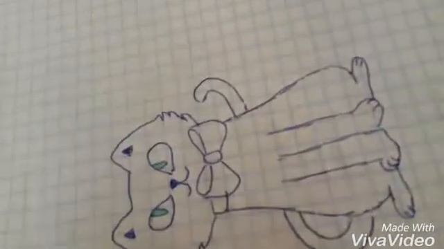 Как нарисовать кошку! Быстрей смотри!! смотреть онлайн