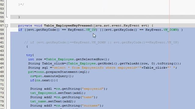 Java prog#72. CORRECTION in Video 22.Using Up/Down Arrow Key to Move in a jtable смотреть онлайн