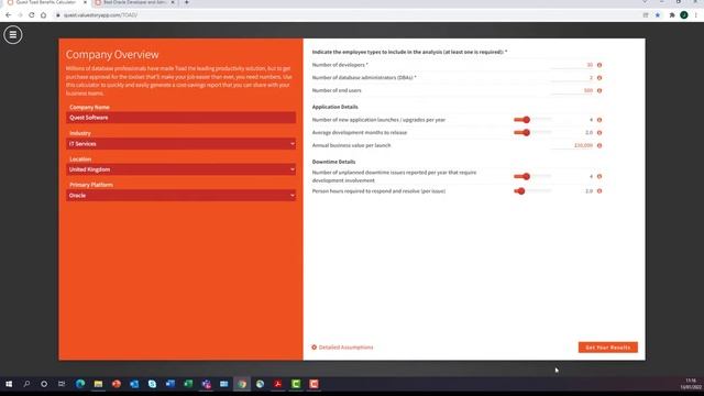 Using the Quest® Toad® for Oracle Benefits Calculator смотреть онлайн