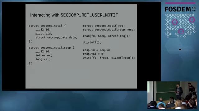 Forwarding system calls to userspace Using Seccomp to intercept system calls and forwarding them to смотреть онлайн