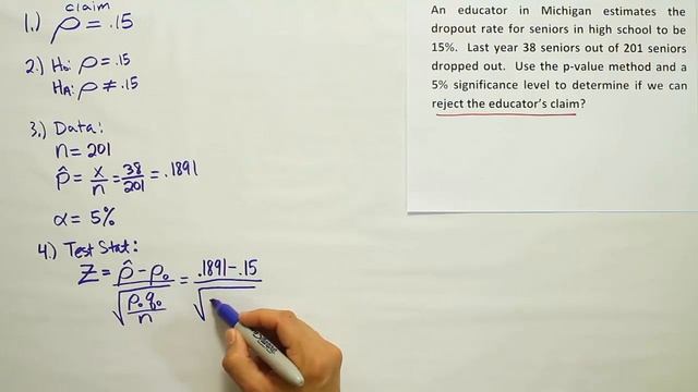Proportion Hypothesis Testing, example 1 смотреть онлайн