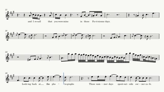 Parisienne Walkways (Sheet Music Play Along) [Eb Instruments - E♭ Instruments]