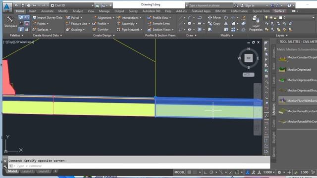 ,MEMBUAT GAMBAR MEDIAN BARRIER TUTORIAL AUTOCAD CIVIL3D , смотреть онлайн