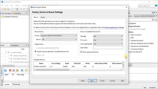Quartus. Создание проекта.