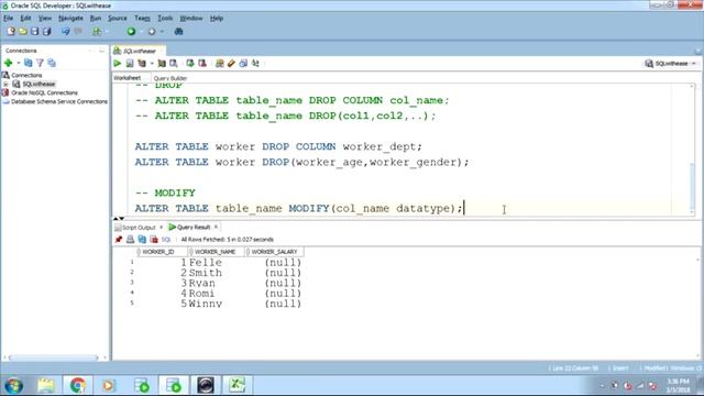 25. SQL ALTER TABLE - ADD, DROP, MODIFY and RENAME смотреть онлайн