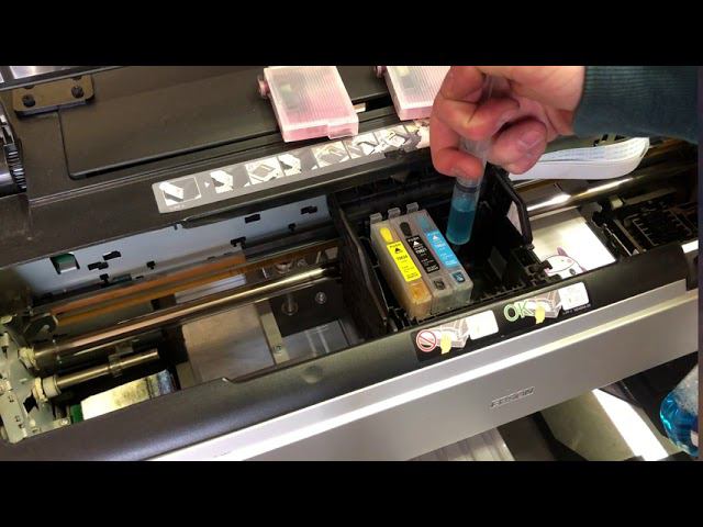 Консервация и перевод головы на Экосольвент. Conservation of head, head cleaning and change of inks смотреть онлайн