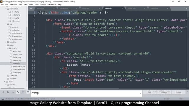 PHP Image gallery website from HTML template Tutorial Part07 | MVC OOP | Quick programming смотреть онлайн
