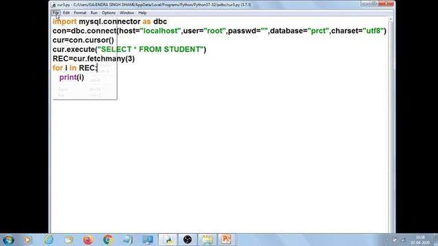 PYTHON SQL CONNECT# CURSOR functions смотреть онлайн