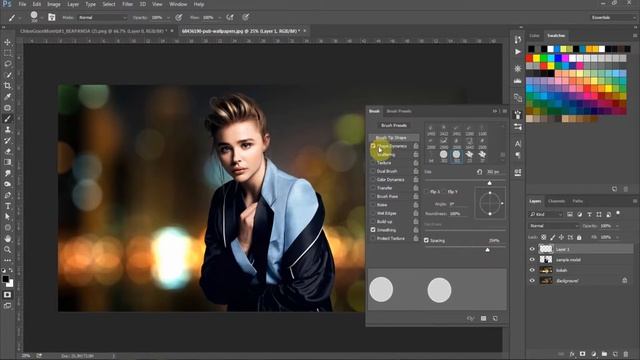 Photoshop : make a simple Bokeh effect and bokeh brush смотреть онлайн