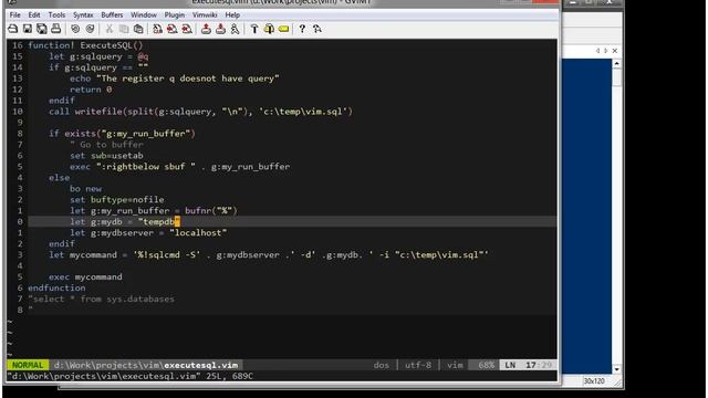 Vim as SQL Server Client смотреть онлайн