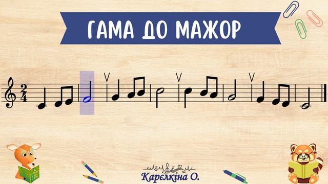 Гама До мажор (Л.Татаурова. Сольфеджіо. 2 клас. №4) смотреть онлайн