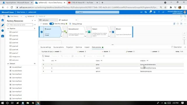 #109. Azure Data Factory - Split/Merge Rows based on a COLUMN in Mapping data flow. смотреть онлайн