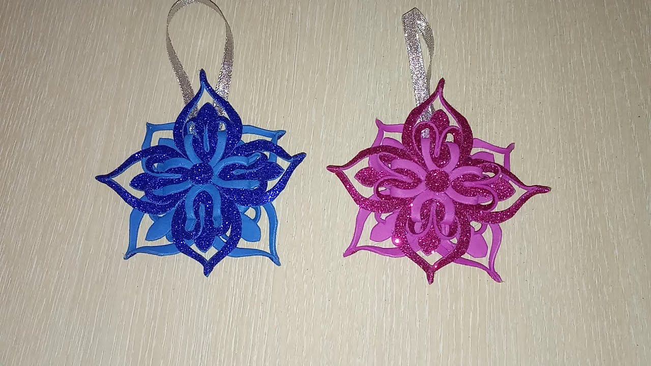 Готовимся к Новому Году//снежинки из фоамирана// смотреть онлайн