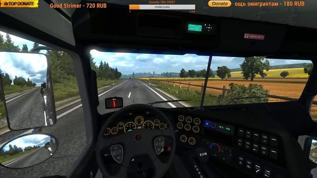 Euro Truck Simulator 2 *Геймпад XboX 360*Вести Фм*Мод Kenworth K200* смотреть онлайн