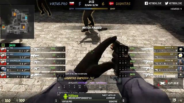 Dignitas vs Virtus.PRO on de_inferno (2nd map) @ HITBOX CUP #3 by ceh9 смотреть онлайн