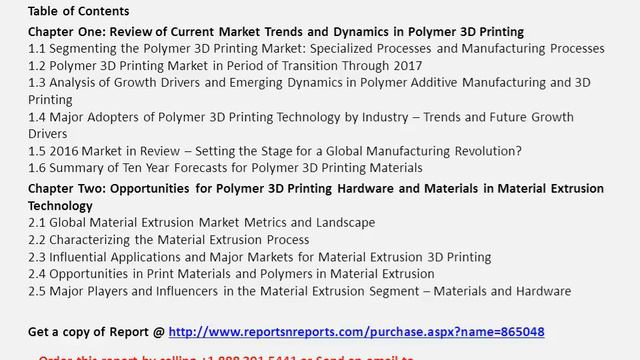 Polymer and Plastic 3D Printing Market Forecasts for Next 10 Year in 2017 Report смотреть онлайн