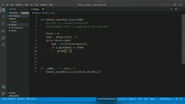 Binary search algorithm Project 4 | Beginner Python Projects смотреть онлайн