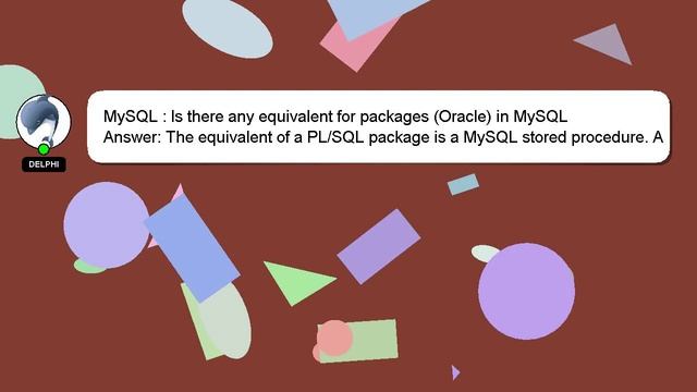 MySQL : Is there any equivalent for packages (Oracle) in MySQL смотреть онлайн