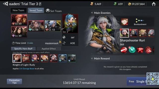 Crusader Trial (Labyrinth) Stage 1- 15 with pet Legendary + - Seven Knights 2 смотреть онлайн