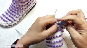 ?МК ➡️ Носки- тапки на двух спицах, без шва на подошве ?