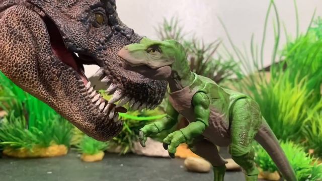 Jurassic world T.Rex vs Giga vs Spino Stop Motion смотреть онлайн