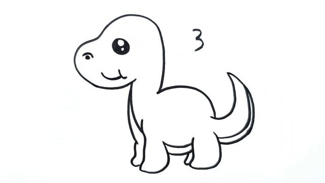 How to draw a dinosaur from number 3 смотреть онлайн