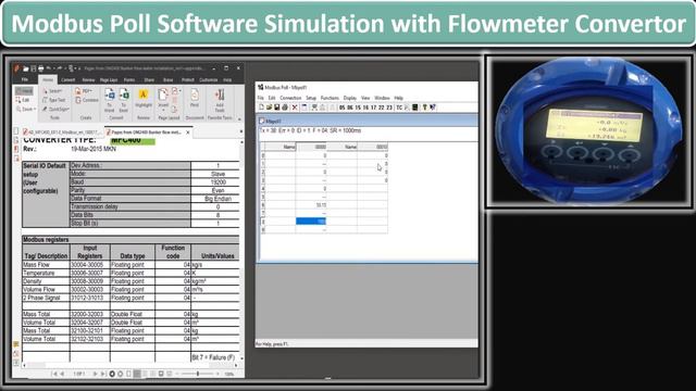 Mass flow meter Modbus communication with Modbus Poll Software Part 4: Modbus Practical Example смотреть онлайн