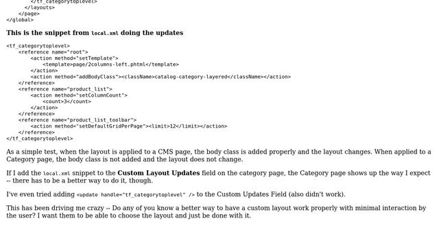 Is there a better way to add layout updates to a category rather than using the "Custom Layout... смотреть онлайн