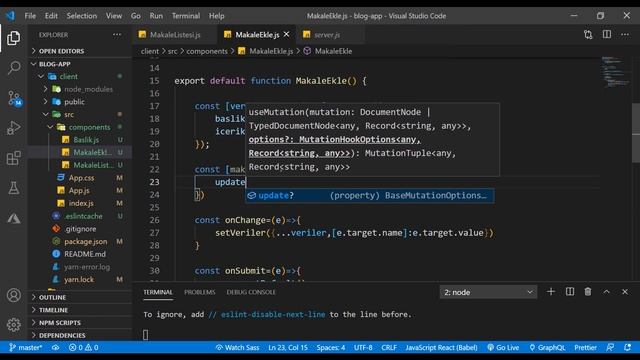 #13-Makale Ekleme İşlemi [React-Apollo-GraphQL] смотреть онлайн