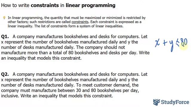 ? How to write constraints in linear programming смотреть онлайн