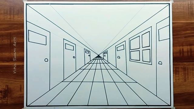 1 Point Perspective Drawing - Hallway - One Point Perspective Drawing смотреть онлайн