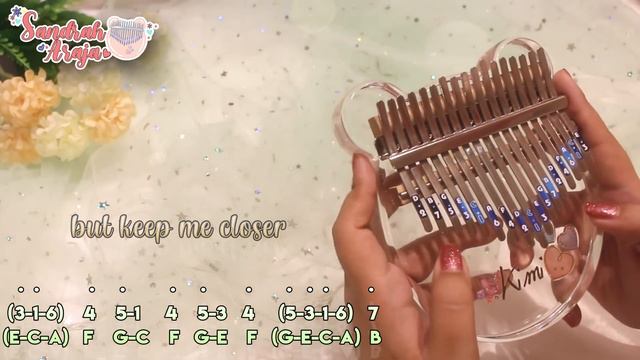 Billie Eilish - when the party's over | Full Kalimba Cover with Tabs & Lyrics ♡ смотреть онлайн