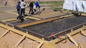 Заливка плиты с верхним ростверком за 1 раз